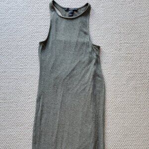 Green Racerback Casual Ribbed Midi Dress Sz S